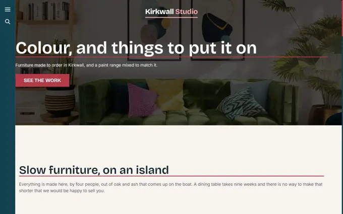 The Kirkwall template, seen at the top of its home page