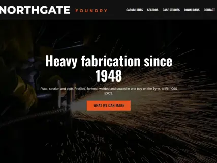 The Northgate Foundry template, seen at the top of its home page
