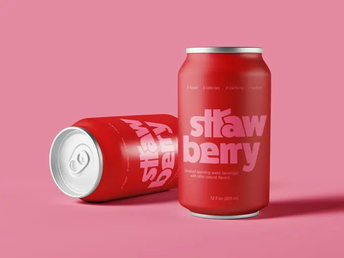 A row of brightly coloured drink cans against a flat background