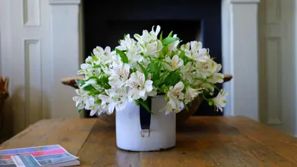 Flowers on a dining table