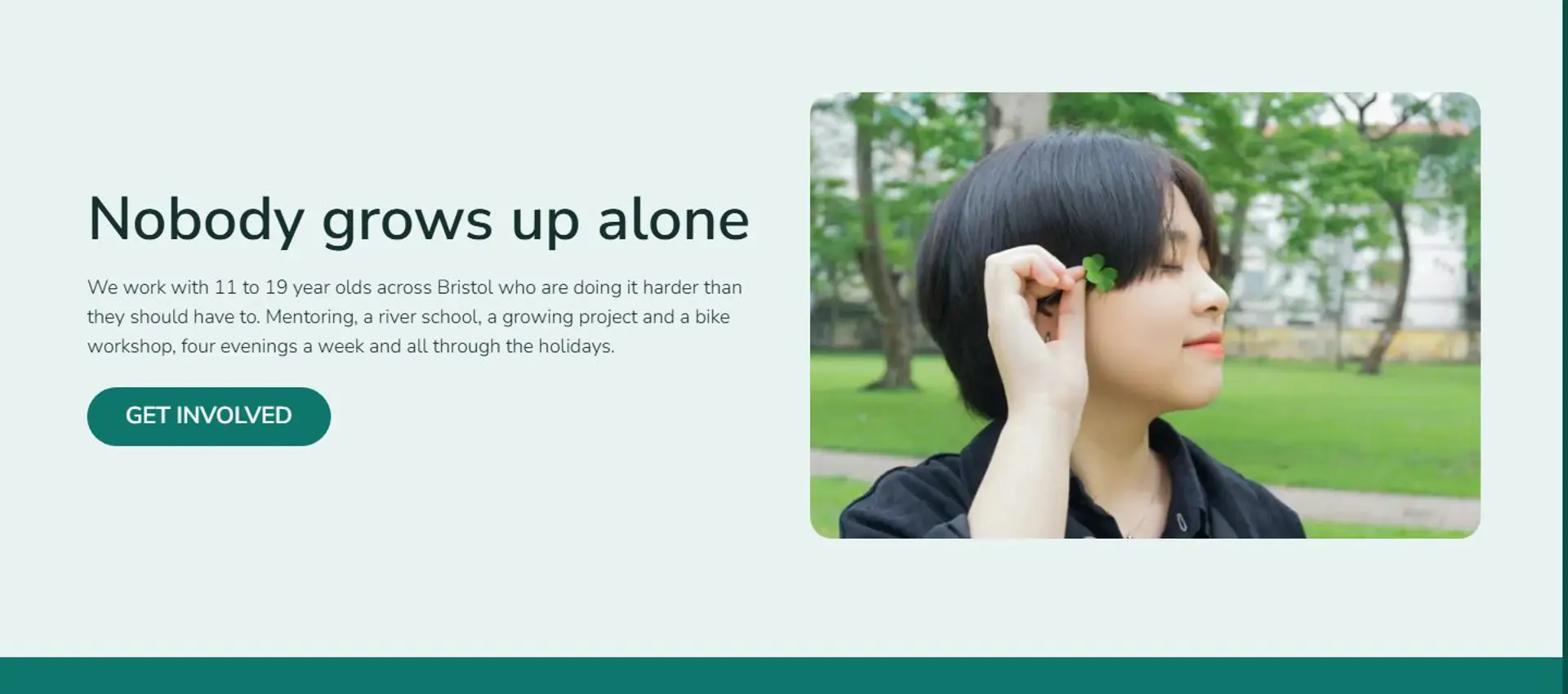 The Riverbank Trust template, seen at the top of its home page