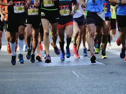 Runners setting off at a charity fun run