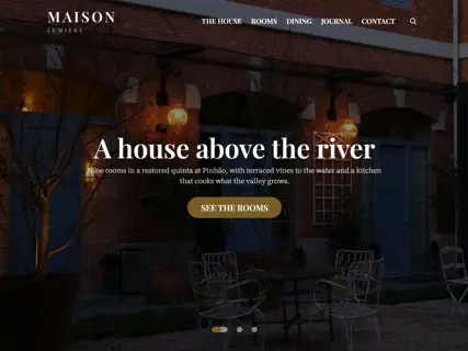 The Maison Lumiere template, seen at the top of its home page