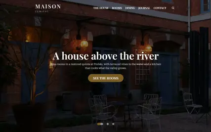 The Maison Lumiere template, seen at the top of its home page