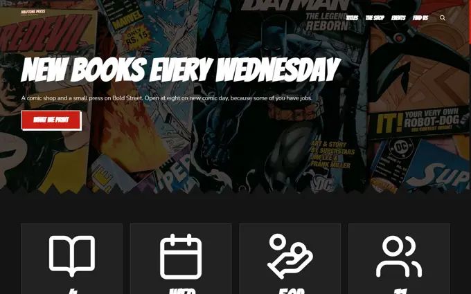 The Halftone Press template, seen at the top of its home page
