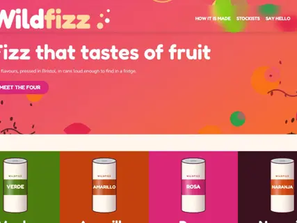 The Wild Fizz template, seen at the top of its home page