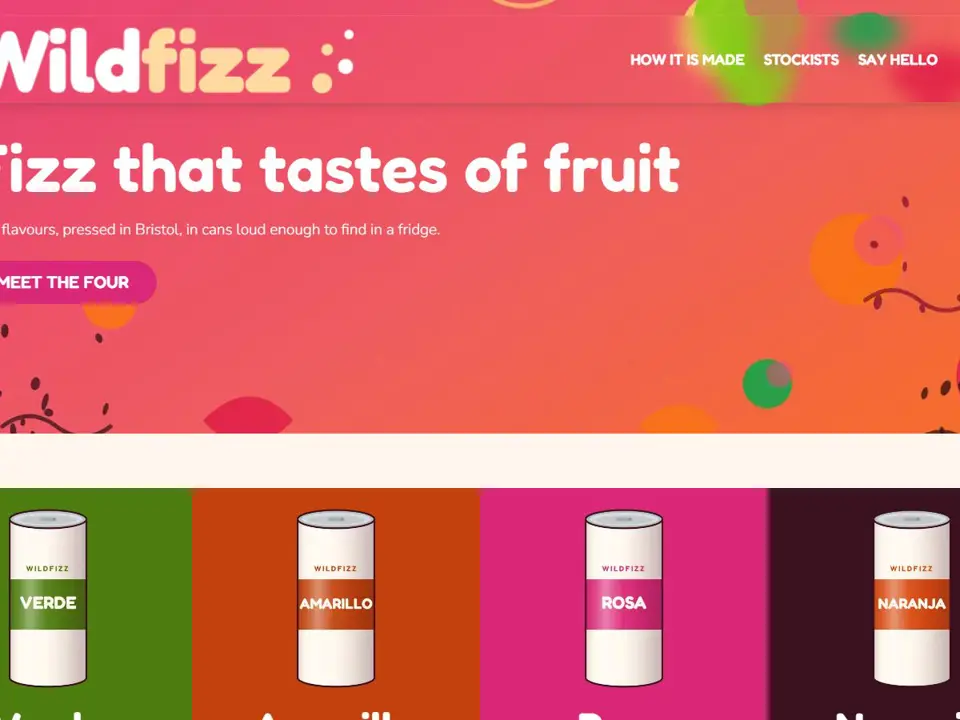 The Wild Fizz template, seen at the top of its home page