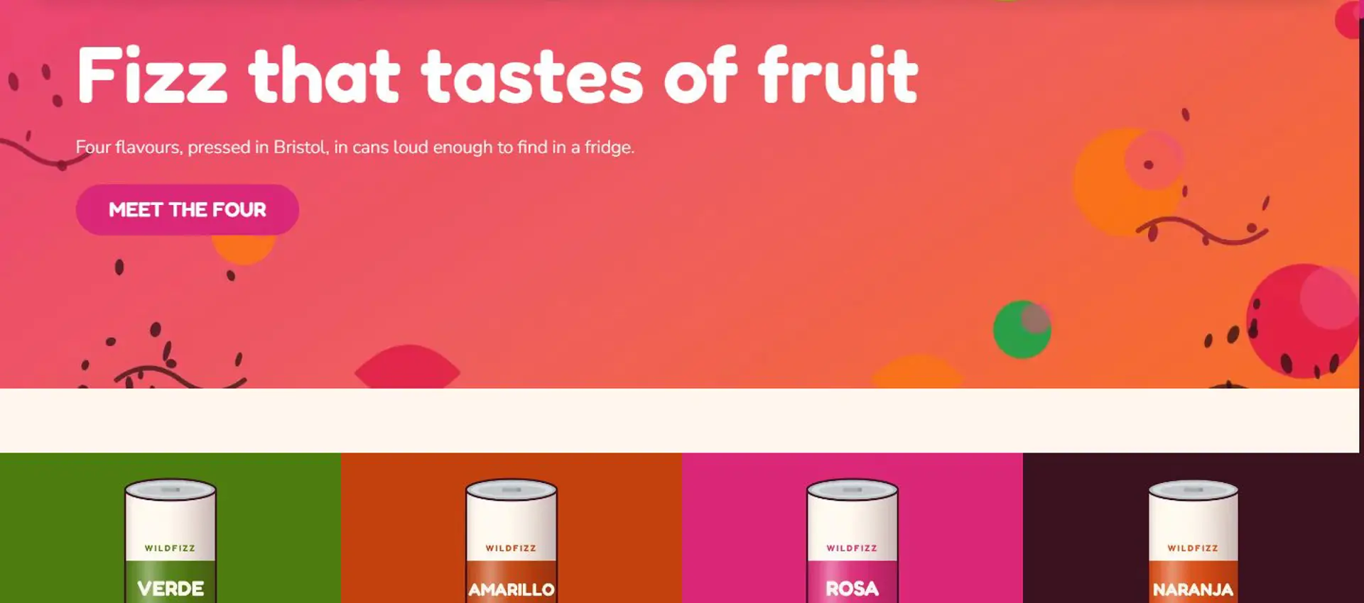 The Wild Fizz template, seen at the top of its home page