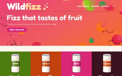 The Wild Fizz template, seen at the top of its home page